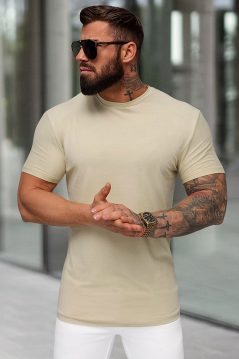 Pánské triko MOZKO BEIGE, Barva: béžová, IVET.EU - Stylové oblečení