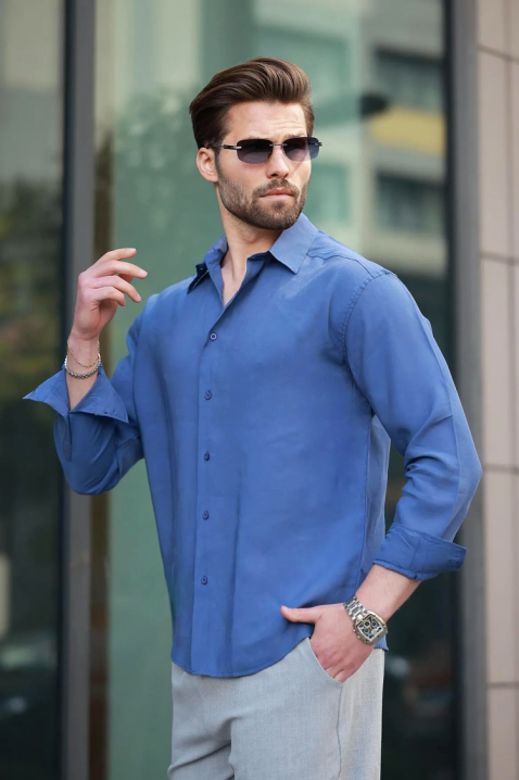Pánská košile MAGREDO BLUE, Barva: světlemodrá, IVET.EU - Stylové oblečení