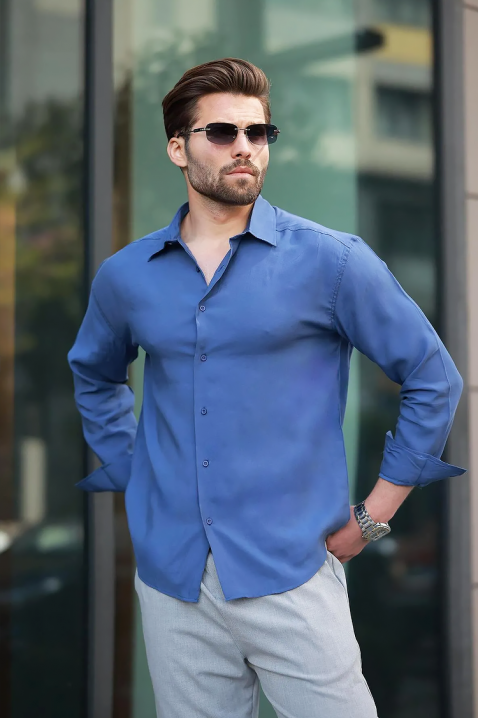 Pánská košile MAGREDO BLUE, Barva: světlemodrá, IVET.EU - Stylové oblečení