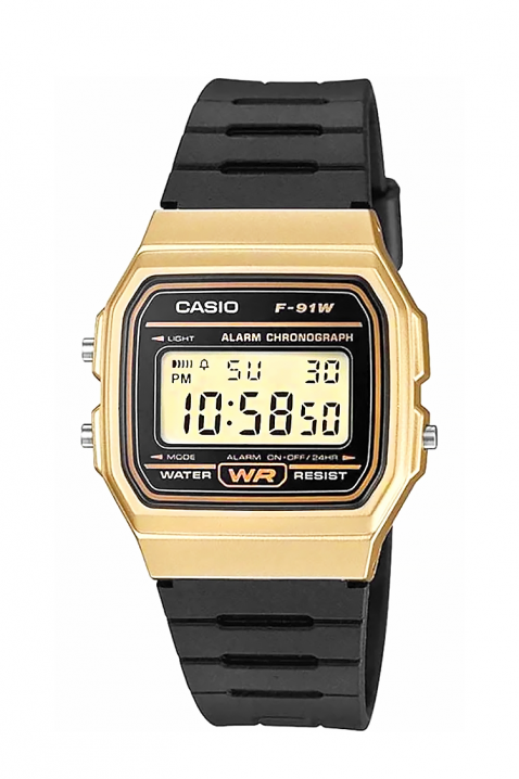 Hodinky CASIO F-91WM-9ADF, Farba: čierno-zlatá, IVET.EU - Štýlové oblečenie