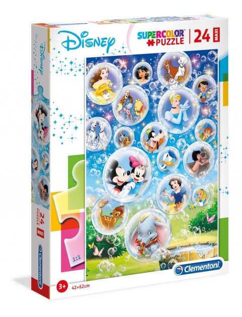 Dětské puzzle Clementoni z 24 maxi dílků - Klasické Disney postavy v mýdlových bublináchIVET.EU - Stylové oblečení