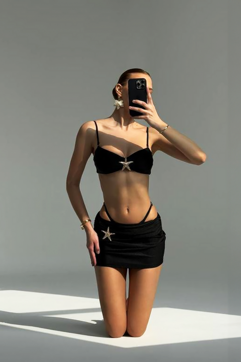 Plážový set BRILIANZATA BLACK, Farba: čierna, IVET.EU - Štýlové oblečenie