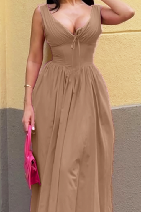 Šaty TAGIZA BEIGE, Barva: béžová, IVET.EU - Stylové oblečení