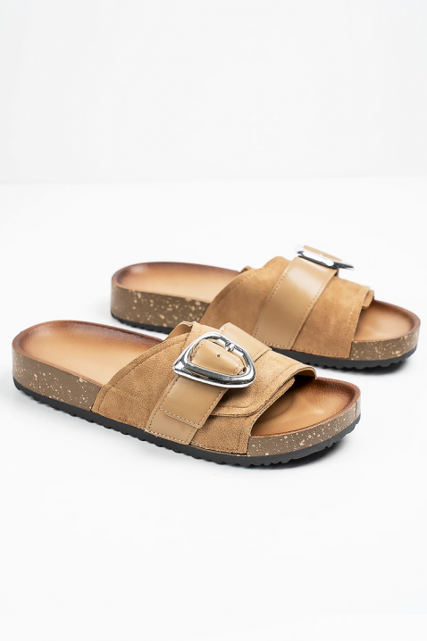 Γυναικείες παντόφλες FELITTA BEIGE, Χρώμα: μπεζ, IVET.EU - Εκπτώσεις έως -80%