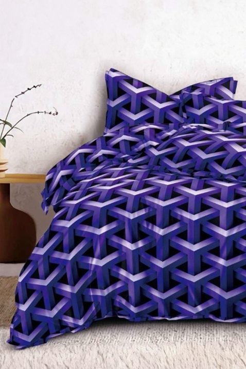 Σετ κρεβατοκάμαρας RUNEXA 200x220 cm βαμβακερό - 4 τεμάχια, Χρώμα: μωβ, IVET.EU - Εκπτώσεις έως -80%
