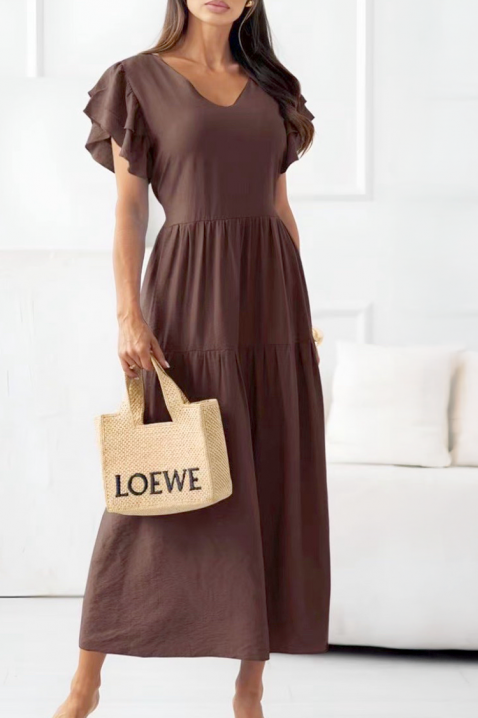 Φόρεμα ESMELIRVA BROWN, Χρώμα: καφέ, IVET.EU - Εκπτώσεις έως -80%