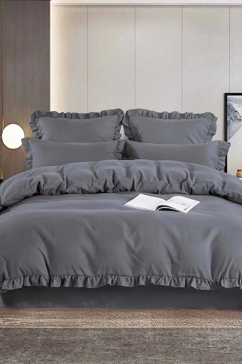 Σετ κρεβατοκάμαρας CANVELA GREY 200x220 cm βαμβακερό - 4 τεμάχια, Χρώμα: γκρι, IVET.EU - Εκπτώσεις έως -80%