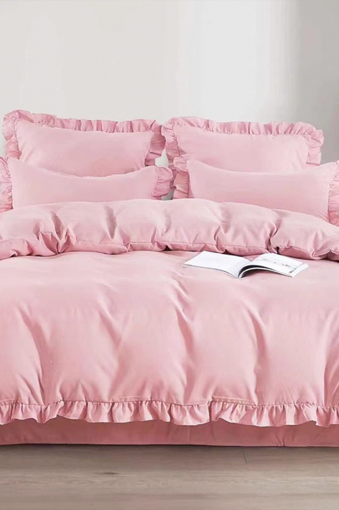 Σετ κρεβατοκάμαρας CANVELA PINK 160x200 cm βαμβακερό - 4 τεμάχια, Χρώμα: ροζ, IVET.EU - Εκπτώσεις έως -80%