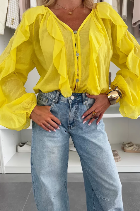 Γυναικεία μπλούζα VEONINA YELLOW, Χρώμα: κίτρινο, IVET.EU - Εκπτώσεις έως -80%