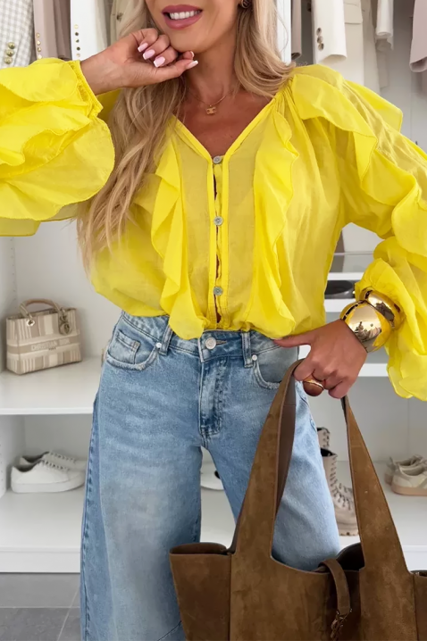 Γυναικεία μπλούζα VEONINA YELLOW, Χρώμα: κίτρινο, IVET.EU - Εκπτώσεις έως -80%