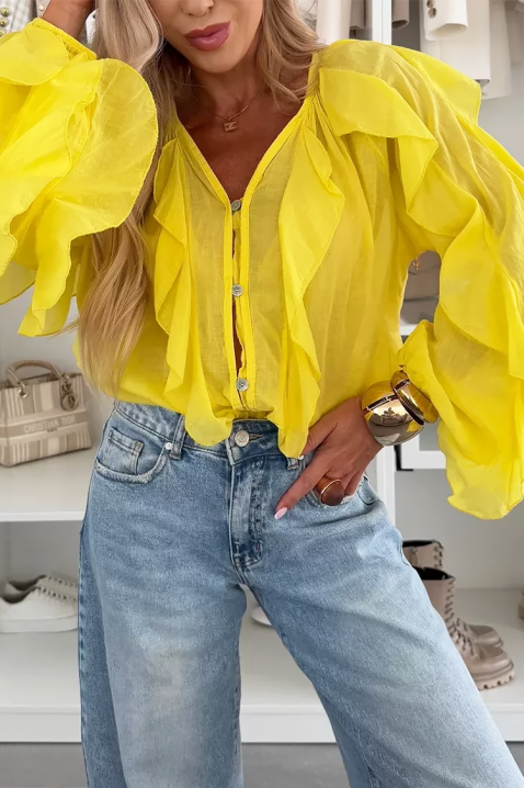 Γυναικεία μπλούζα VEONINA YELLOW, Χρώμα: κίτρινο, IVET.EU - Εκπτώσεις έως -80%