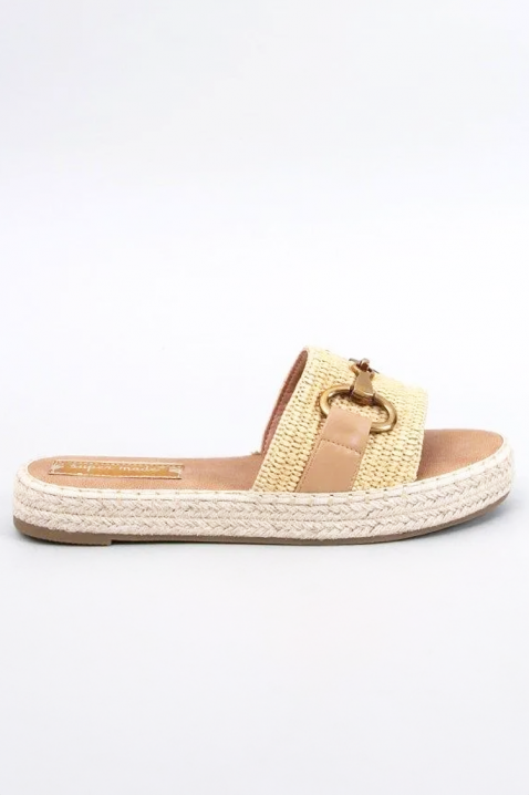 Γυναικείες παντόφλες VILITA BEIGE, Χρώμα: μπεζ, IVET.EU - Εκπτώσεις έως -80%