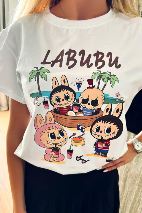 Κοντομάνικο μπλουζάκι LABUBU FRIENDS, Χρώμα: άσπρο, IVET.EU - Εκπτώσεις έως -80%