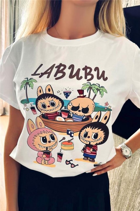 Κοντομάνικο μπλουζάκι LABUBU FRIENDS, Χρώμα: άσπρο, IVET.EU - Εκπτώσεις έως -80%