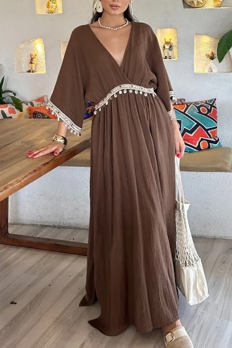 Φόρεμα ENLISHIRVA BROWN, Χρώμα: καφέ, IVET.EU - Εκπτώσεις έως -80%