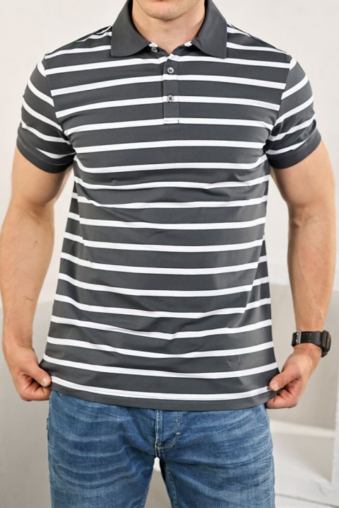 Ανδρικό κοντομάνικο μπλουζάκι MORTOLO GRAFIT, Χρώμα: γραφίτης, IVET.EU - Εκπτώσεις έως -80%