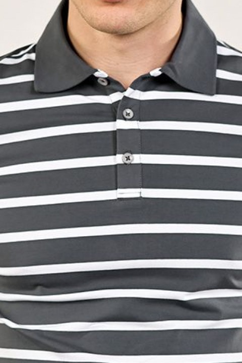 Ανδρικό κοντομάνικο μπλουζάκι MORTOLO GRAFIT, Χρώμα: γραφίτης, IVET.EU - Εκπτώσεις έως -80%