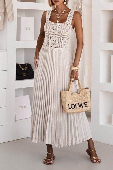 Φόρεμα SERMIGA ECRU, Χρώμα: εκρού, IVET.EU - Εκπτώσεις έως -80%