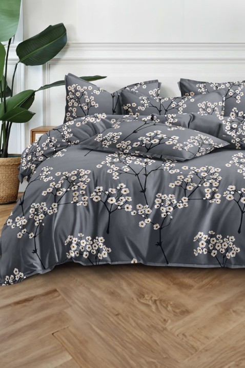 Σετ κρεβατοκάμαρας BLIFERA 200x220 cm βαμβακερό - 4 τεμάχια, Χρώμα: γραφίτης, IVET.EU - Εκπτώσεις έως -80%