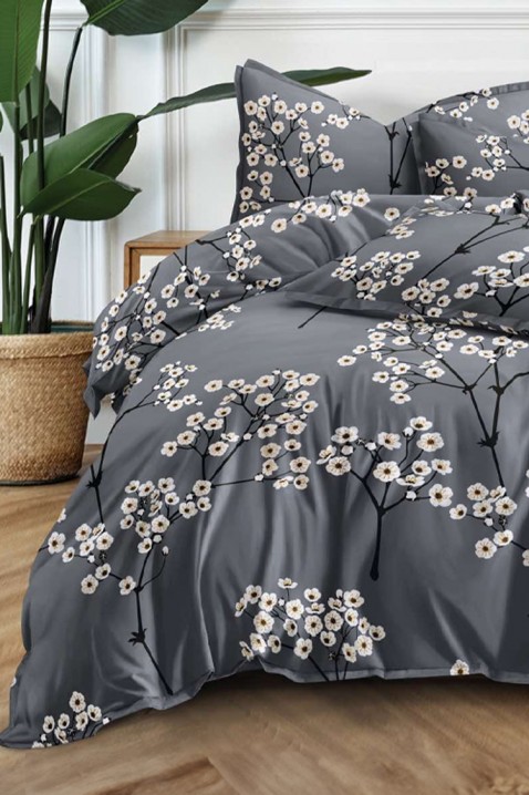 Σετ κρεβατοκάμαρας BLIFERA 200x220 cm βαμβακερό - 4 τεμάχια, Χρώμα: γραφίτης, IVET.EU - Εκπτώσεις έως -80%