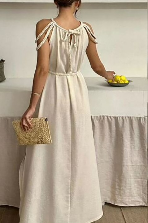 Φόρεμα MIRZALFA ECRU, Χρώμα: εκρού, IVET.EU - Εκπτώσεις έως -80%