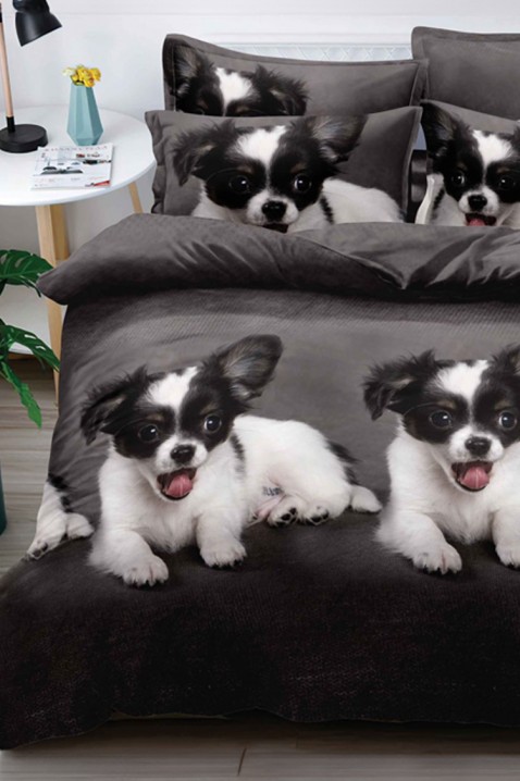 Σετ κρεβατοκάμαρας RIOGELFA 160x200 cm βαμβάκι, Χρώμα: μαύρο, IVET.EU - Εκπτώσεις έως -80%