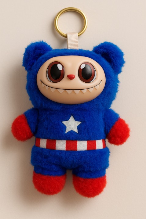 Βελούδινο κρεμαστό LABUBU CAPTAIN AMERICA, Χρώμα: μπλε, IVET.EU - Εκπτώσεις έως -80%