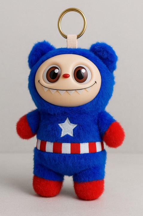 Βελούδινο κρεμαστό LABUBU CAPTAIN AMERICA, Χρώμα: μπλε, IVET.EU - Εκπτώσεις έως -80%