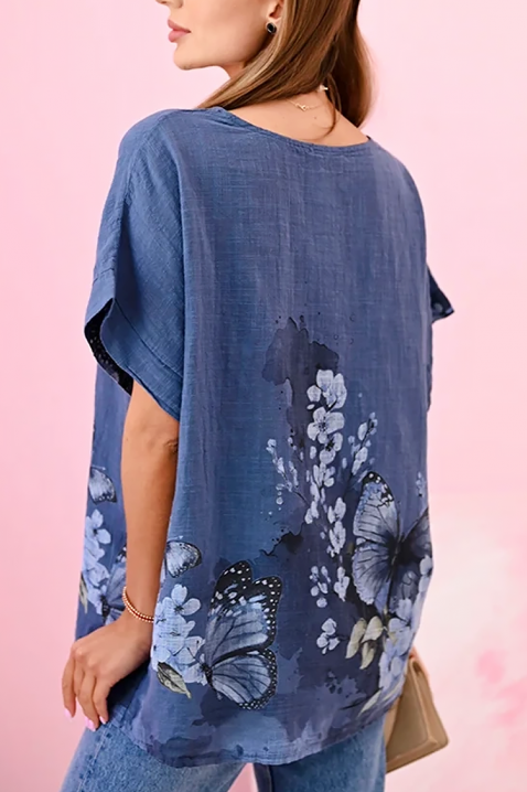 Κοντομάνικο μπλουζάκι FLOURANA BLUE, Χρώμα: μπλε, IVET.EU - Εκπτώσεις έως -80%