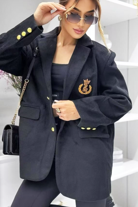 Σακάκι DESILENA BLACK, Χρώμα: μαύρο, IVET.EU - Εκπτώσεις έως -80%