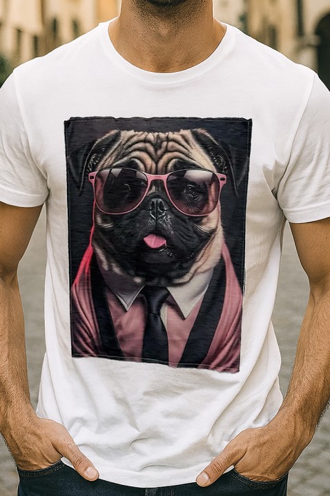 Ανδρικό μπλουζάκι DOGGO WHITE, Χρώμα: άσπρο, IVET.EU - Εκπτώσεις έως -80%
