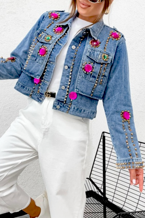 Τζιν μπουφάν VELSONFA PINK, Χρώμα: μπλε, IVET.EU - Εκπτώσεις έως -80%