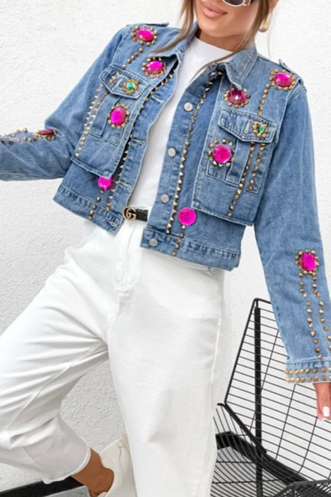 Τζιν μπουφάν VELSONFA PINK, Χρώμα: μπλε, IVET.EU - Εκπτώσεις έως -80%