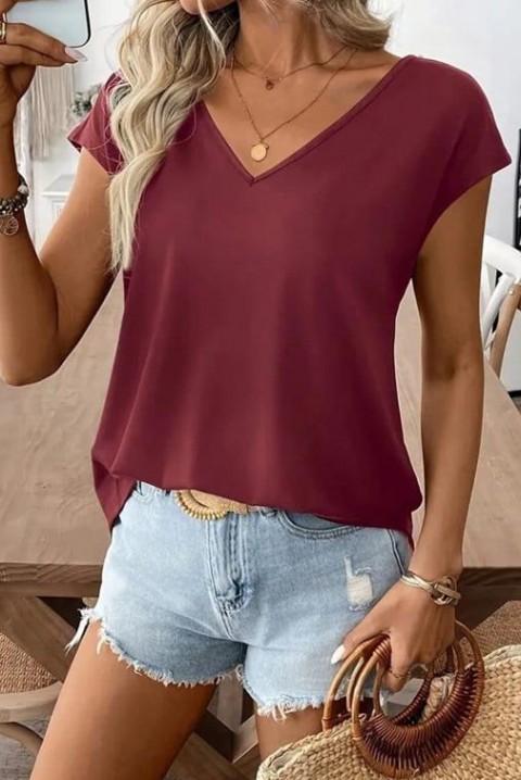 Κοντομάνικο μπλουζάκι PRIOLA BORDO, Χρώμα: μπορντό, IVET.EU - Εκπτώσεις έως -80%