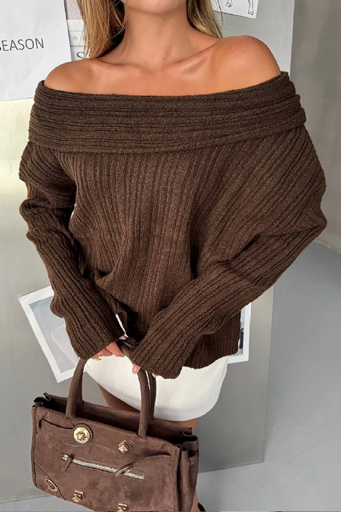 Πουλόβερ POLINADA BROWN, Χρώμα: καφέ, IVET.EU - Εκπτώσεις έως -80%