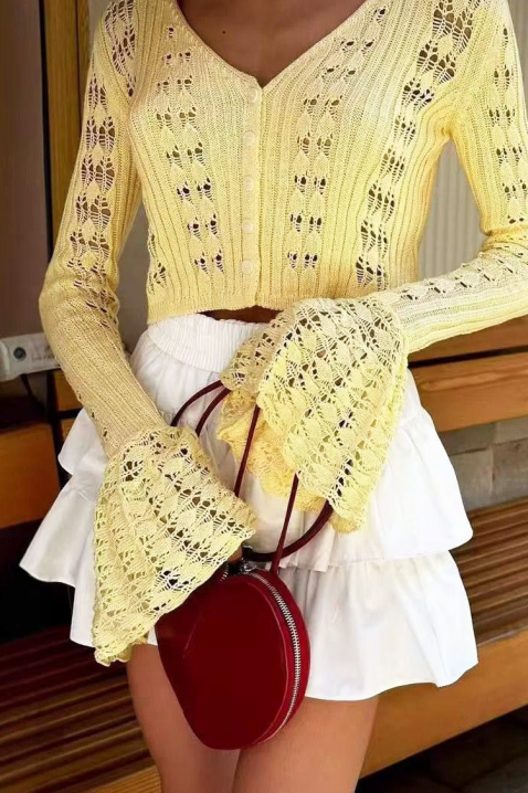 Ζακέτα ZALFERDA YELLOW, Χρώμα: κίτρινο, IVET.EU - Εκπτώσεις έως -80%