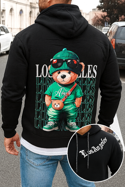 Ανδρικό φούτερ DERETOZ, Χρώμα: μαύρο, IVET.EU - Εκπτώσεις έως -80%