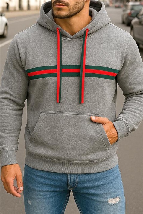 Ανδρικό φούτερ BOLMON GREY, Χρώμα: γκρι, IVET.EU - Εκπτώσεις έως -80%