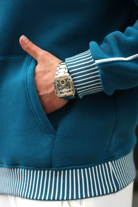 Ανδρικό φούτερ BOTEZO PETROL, Χρώμα: πετρόλ, IVET.EU - Εκπτώσεις έως -80%