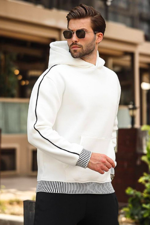 Ανδρικό φούτερ BOTEZO WHITE, Χρώμα: άσπρο, IVET.EU - Εκπτώσεις έως -80%