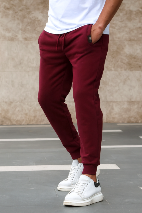 Ανδρικό παντελόνι FRONOZO BORDO, Χρώμα: μπορντό, IVET.EU - Εκπτώσεις έως -80%