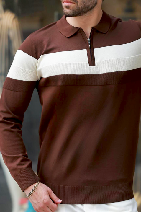 Ανδρική μπλούζα BERTOLO BROWN, Χρώμα: καφέ, IVET.EU - Εκπτώσεις έως -80%