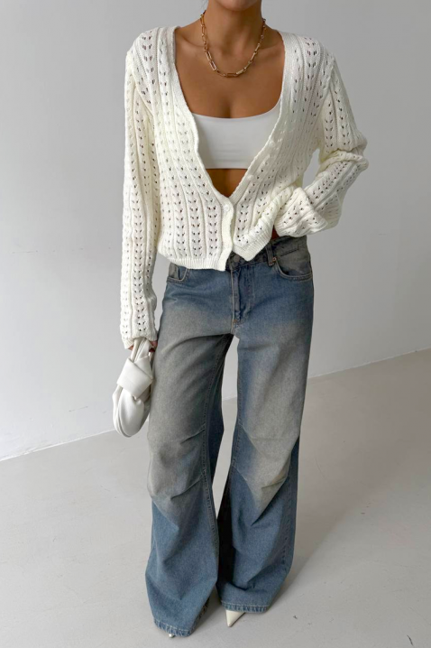 Ζακέτα GLODENA WHITE, Χρώμα: άσπρο, IVET.EU - Εκπτώσεις έως -80%