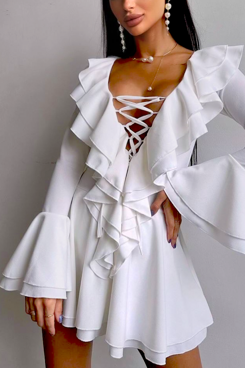 Φόρεμα ZARMOLDA WHITE, Χρώμα: άσπρο, IVET.EU - Εκπτώσεις έως -80%