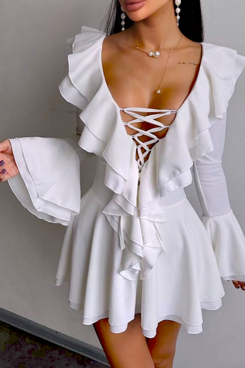 Φόρεμα ZARMOLDA WHITE, Χρώμα: άσπρο, IVET.EU - Εκπτώσεις έως -80%