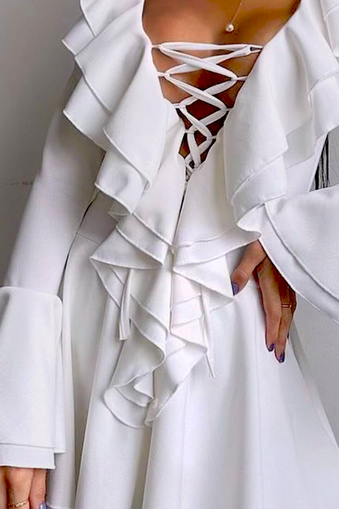 Φόρεμα ZARMOLDA WHITE, Χρώμα: άσπρο, IVET.EU - Εκπτώσεις έως -80%