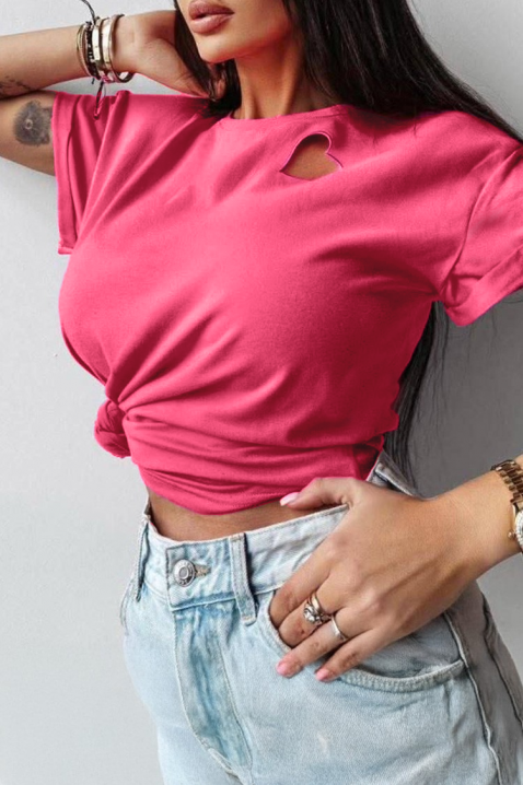 Κοντομάνικο μπλουζάκι ENZIRVA PINK, Χρώμα: ροζ, IVET.EU - Εκπτώσεις έως -80%