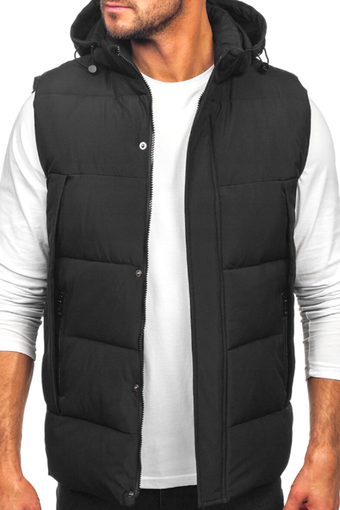 Ανδρικό γιλέκο KONEKTO BLACK, Χρώμα: μαύρο, IVET.EU - Εκπτώσεις έως -80%