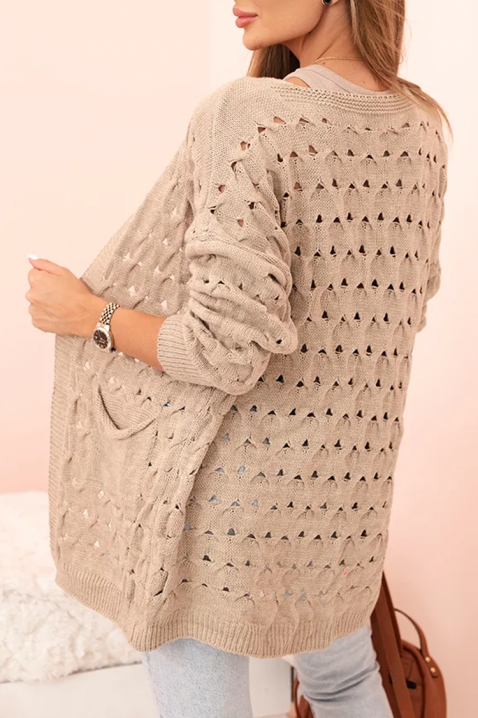 Ζακέτα NELFORLIA BEIGE, Χρώμα: μπεζ, IVET.EU - Εκπτώσεις έως -80%