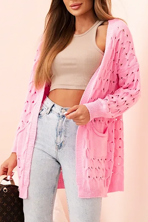 Ζακέτα NELFORLIA PINK, Χρώμα: ροζ, IVET.EU - Εκπτώσεις έως -80%